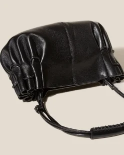 Arta Pleated Shoulder Bag | Black