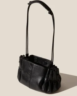 Arta Pleated Shoulder Bag | Black