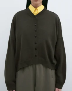 Cotton & Cashmere Cardigan | Dark Moss