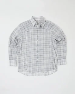 Western Business Shirt | White/Black Plaid